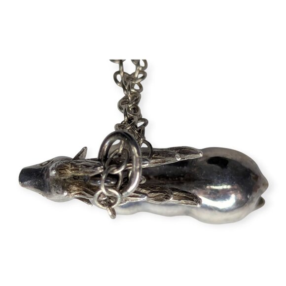 Silver Plate Deer/Reindeer Pendant & Chain Necklace - Picture 7 of 14